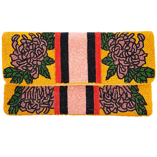 flash art beaded clutch