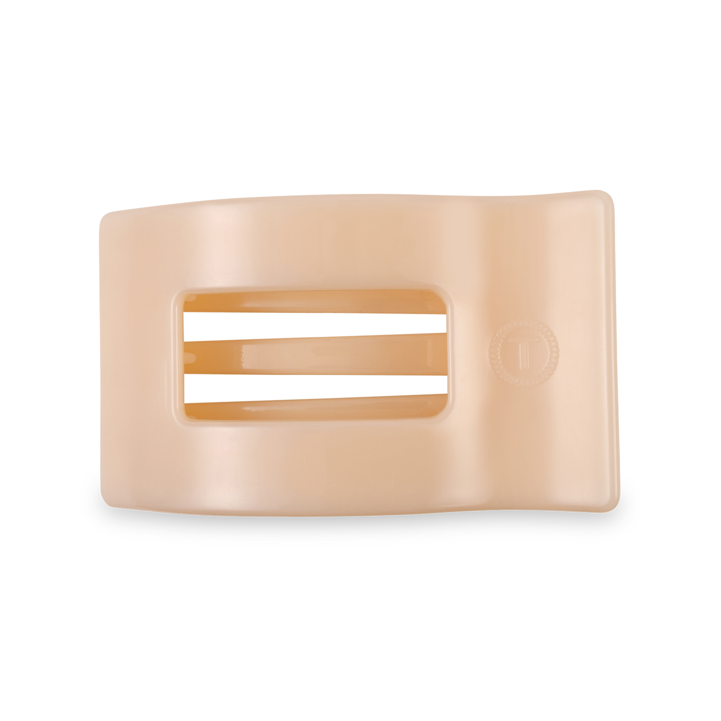 almond beige flat rectangle hair claw