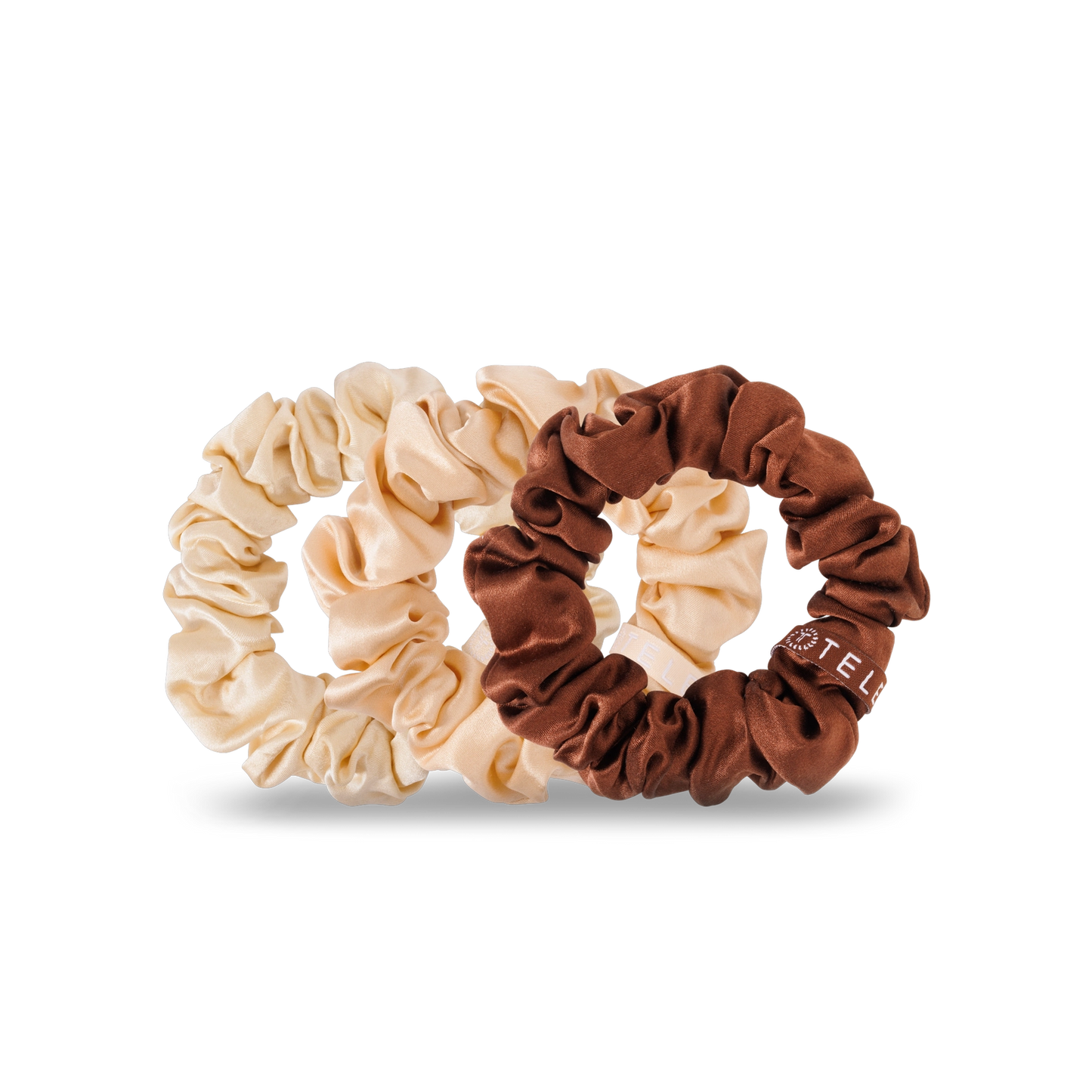 teleties for the love of nudes silk scrunchie set in small or large