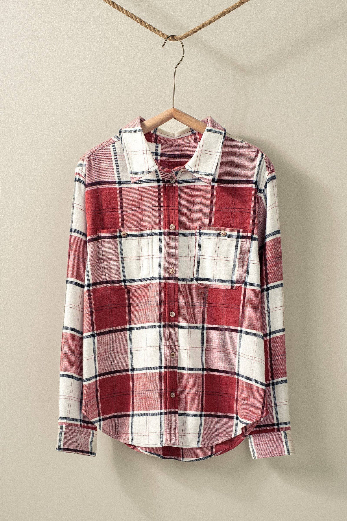 Urban Daizy - Western Plaid Button-Up Relaxed Fit Shirt