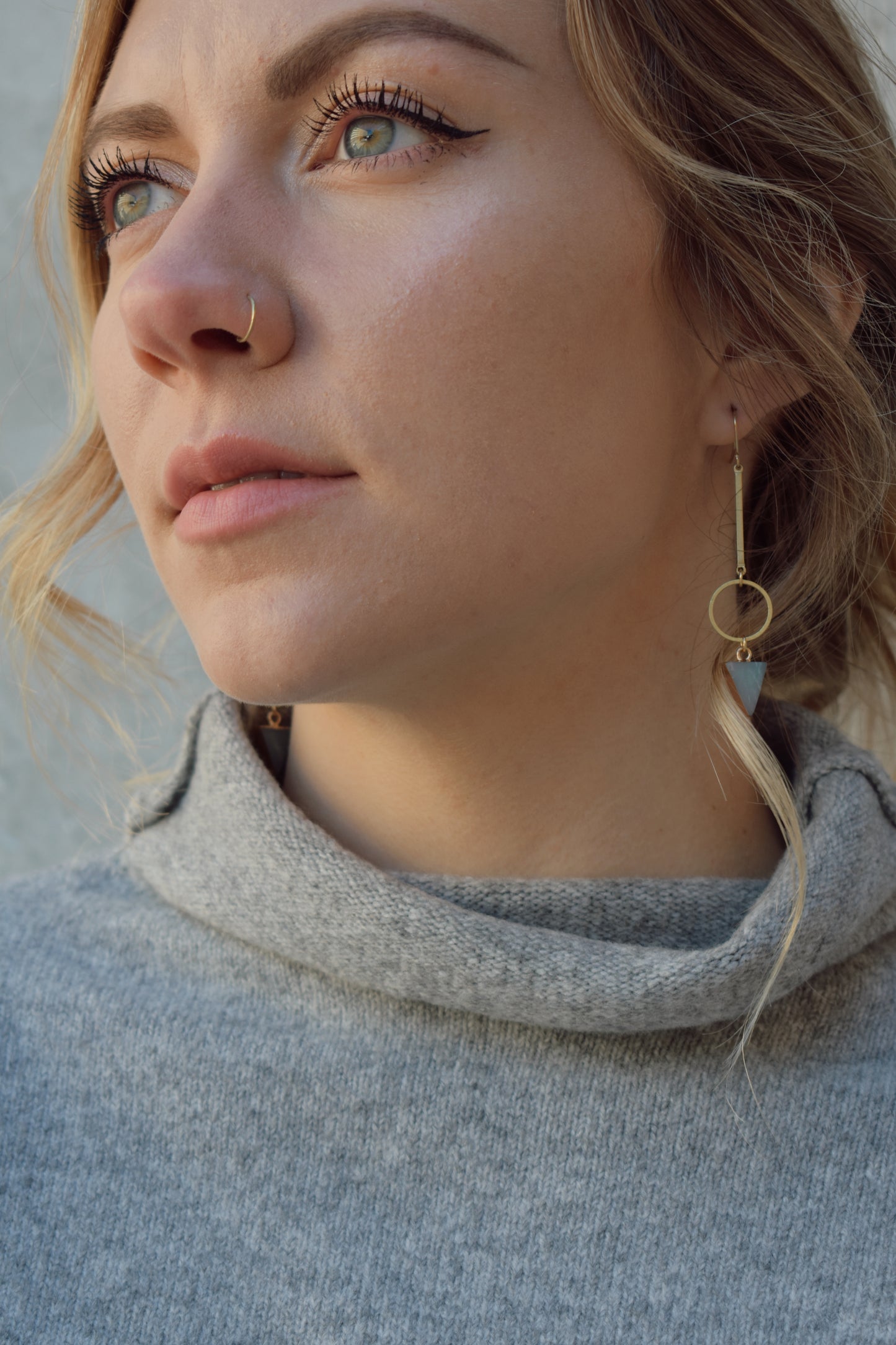 Amazonite edge earrings