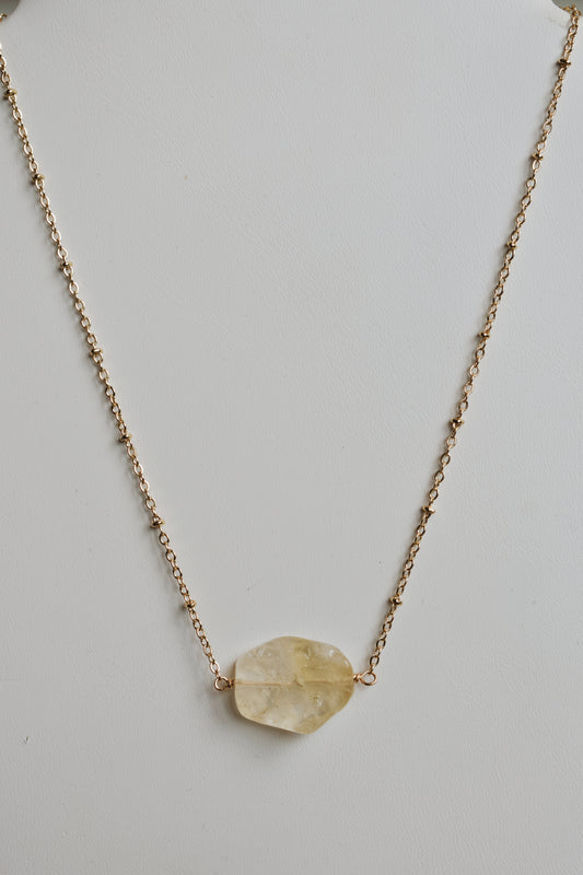 citrine chunk necklace