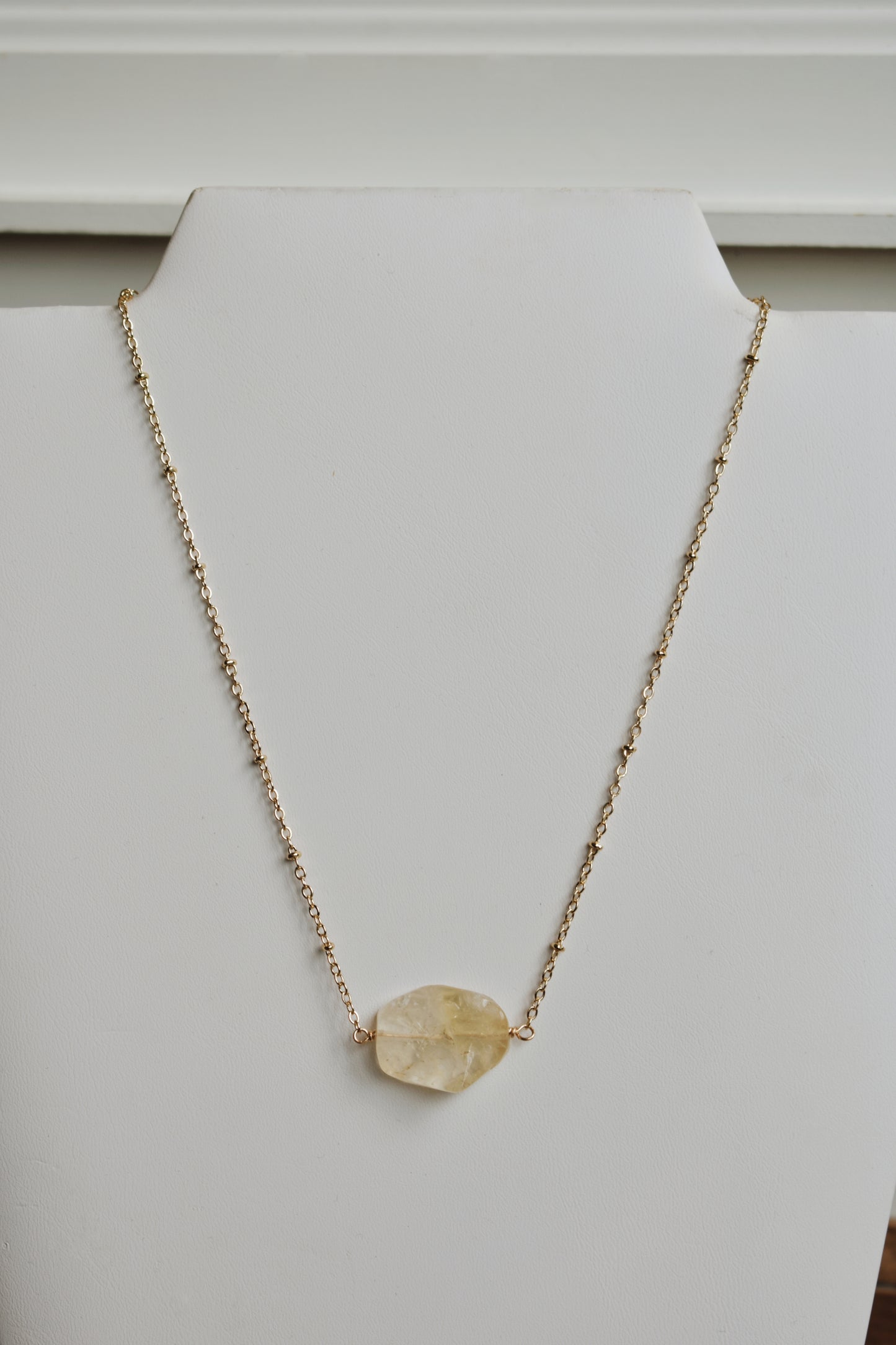 citrine chunk necklace