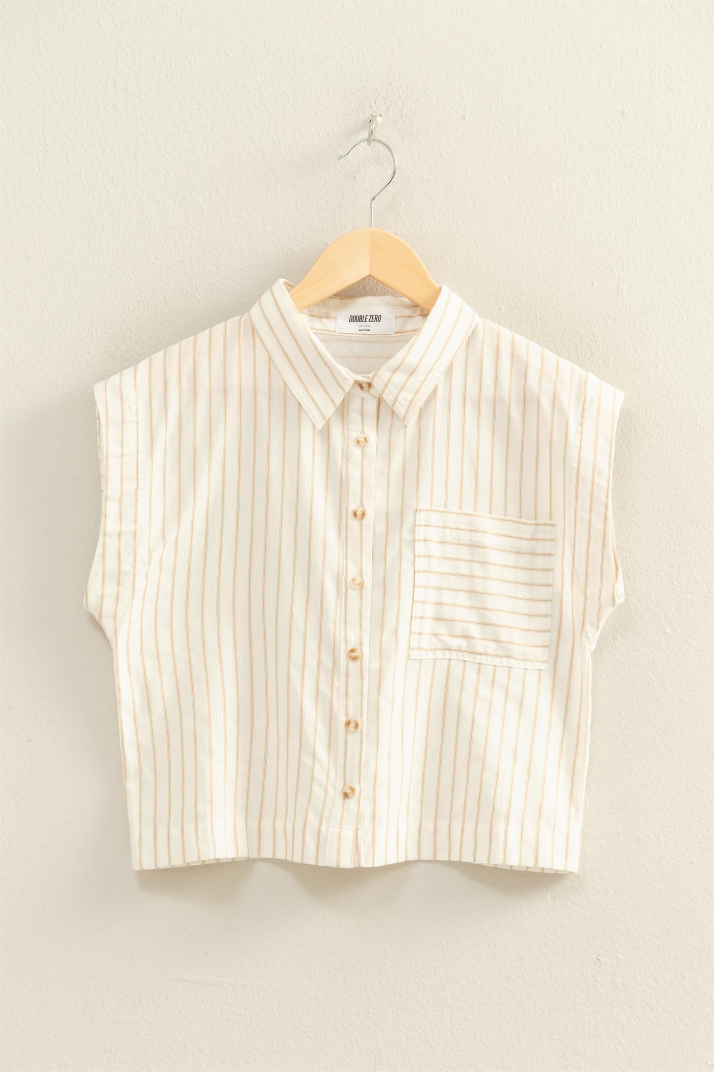 crop striped buttondown