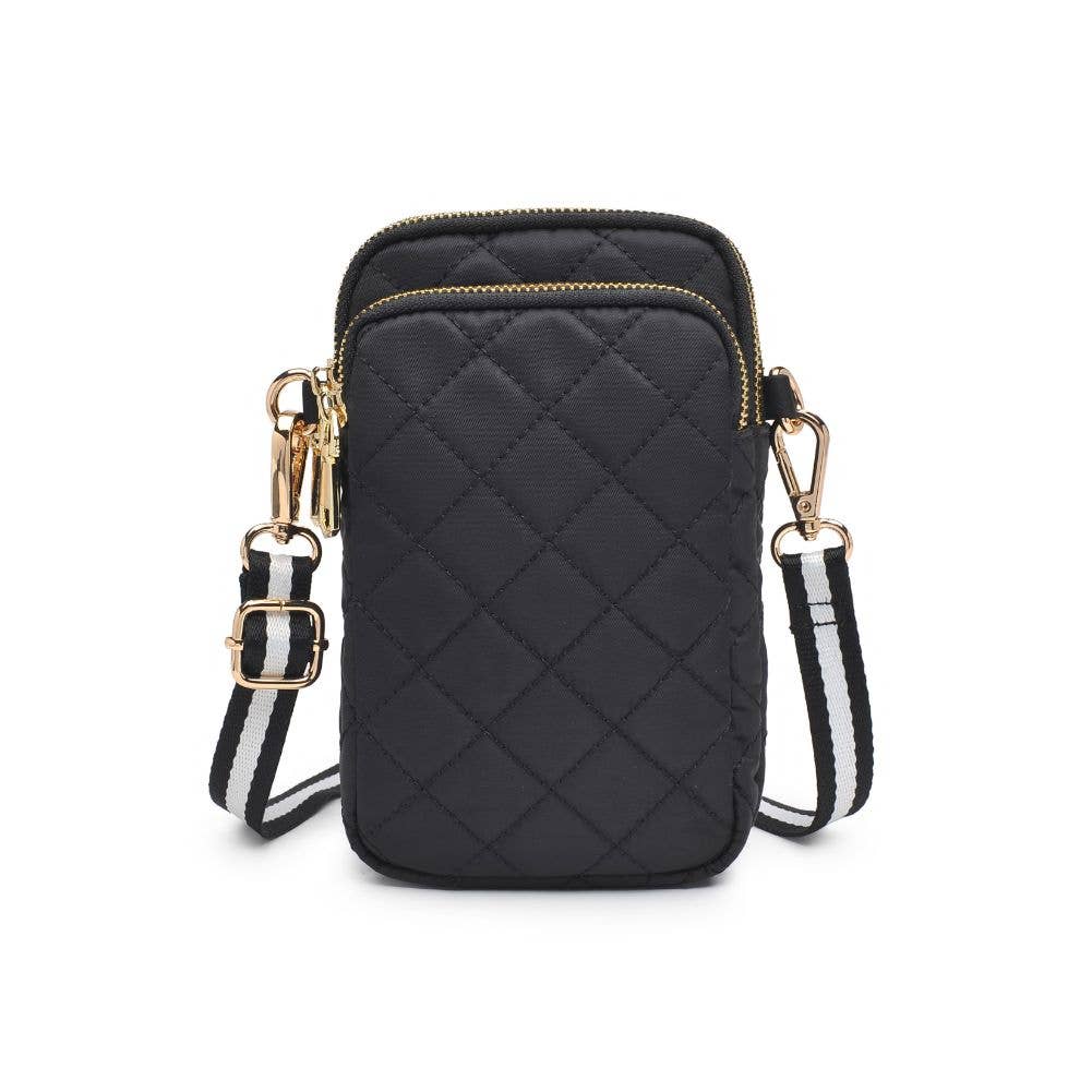 Sol and Selene - Divide & Conquer Quilted Crossbody: Black nude cream