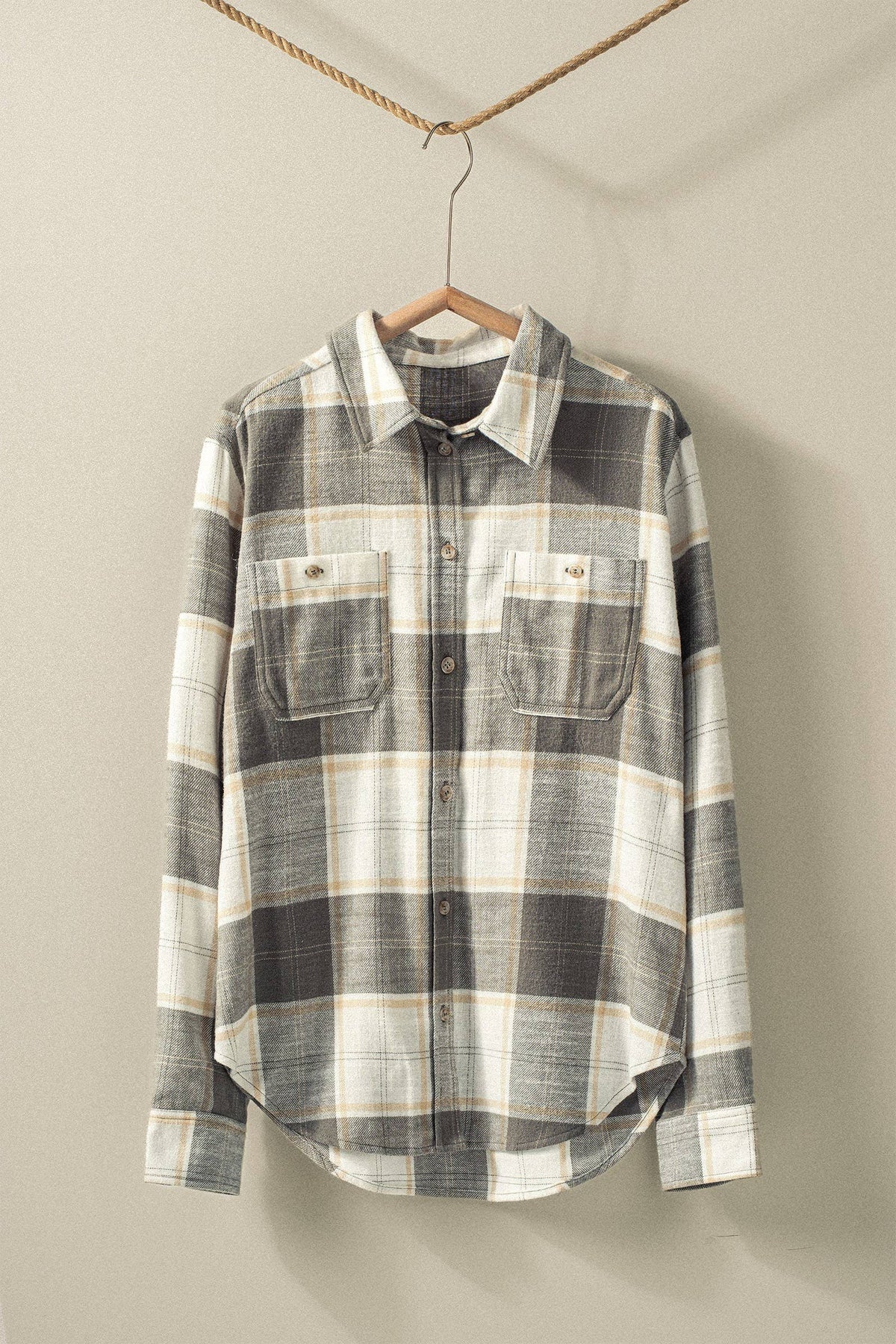 Urban Daizy - Western Plaid Button-Up Relaxed Fit Shirt