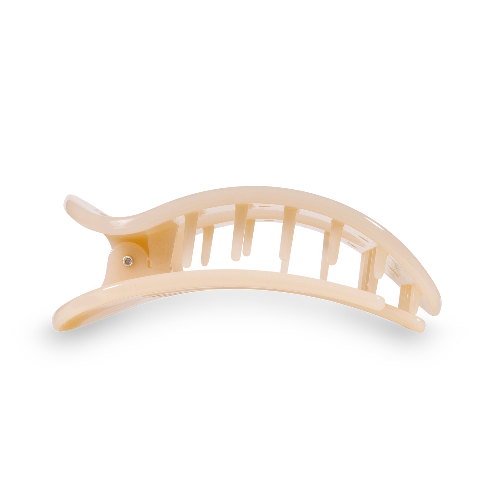 teleties almond beige flat hair claw clip in small or medium size