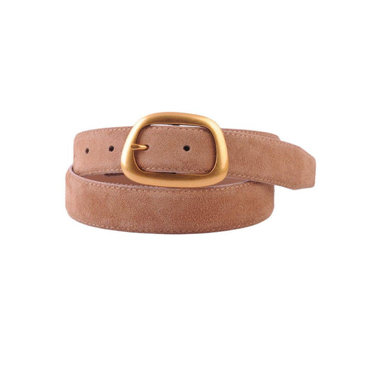suede gold buckle belt