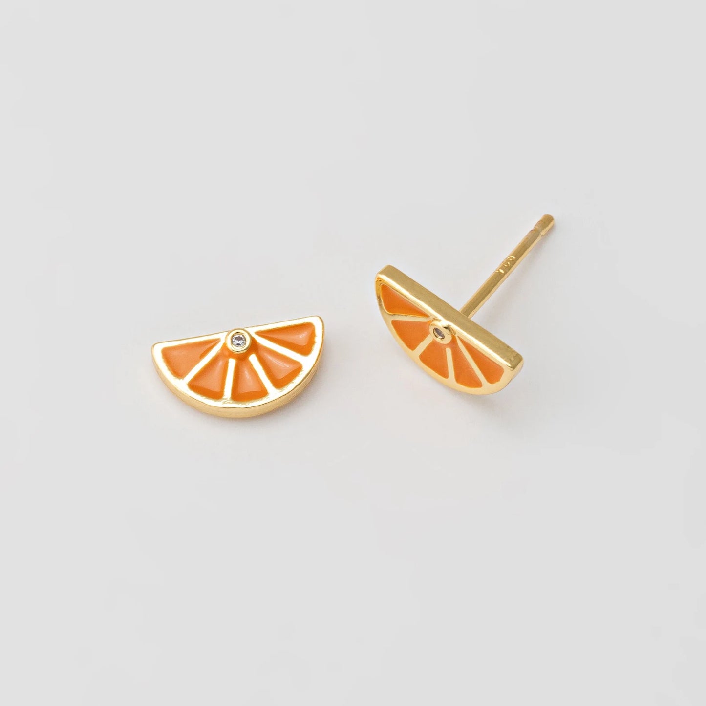 orange slice stud earrings