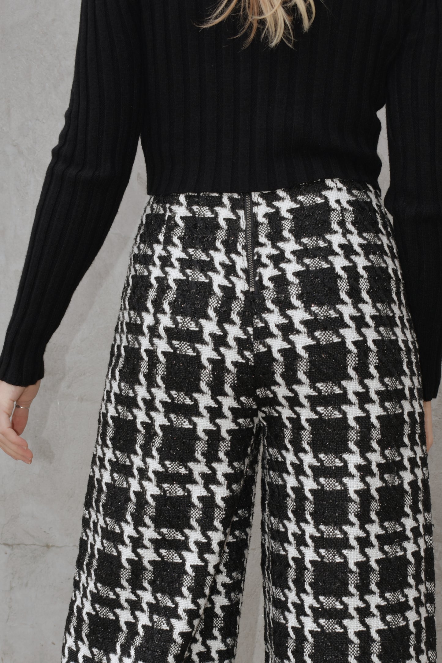 plaid wide leg pants