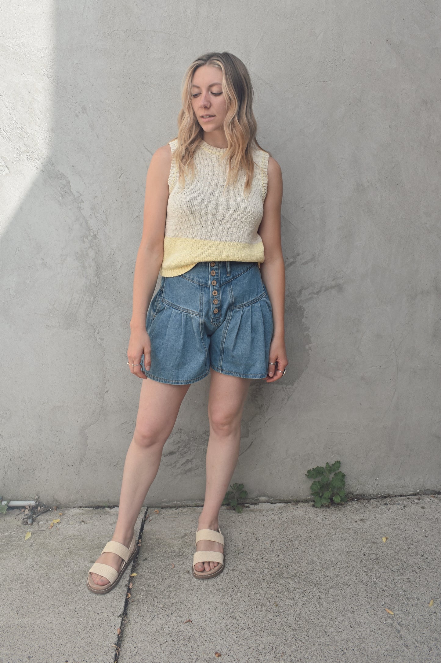 pintuck flare shorts