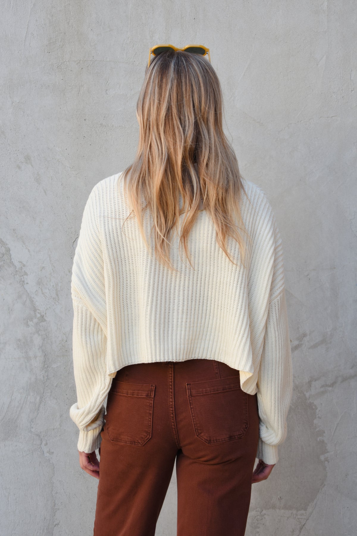 cropped ribbed sweater