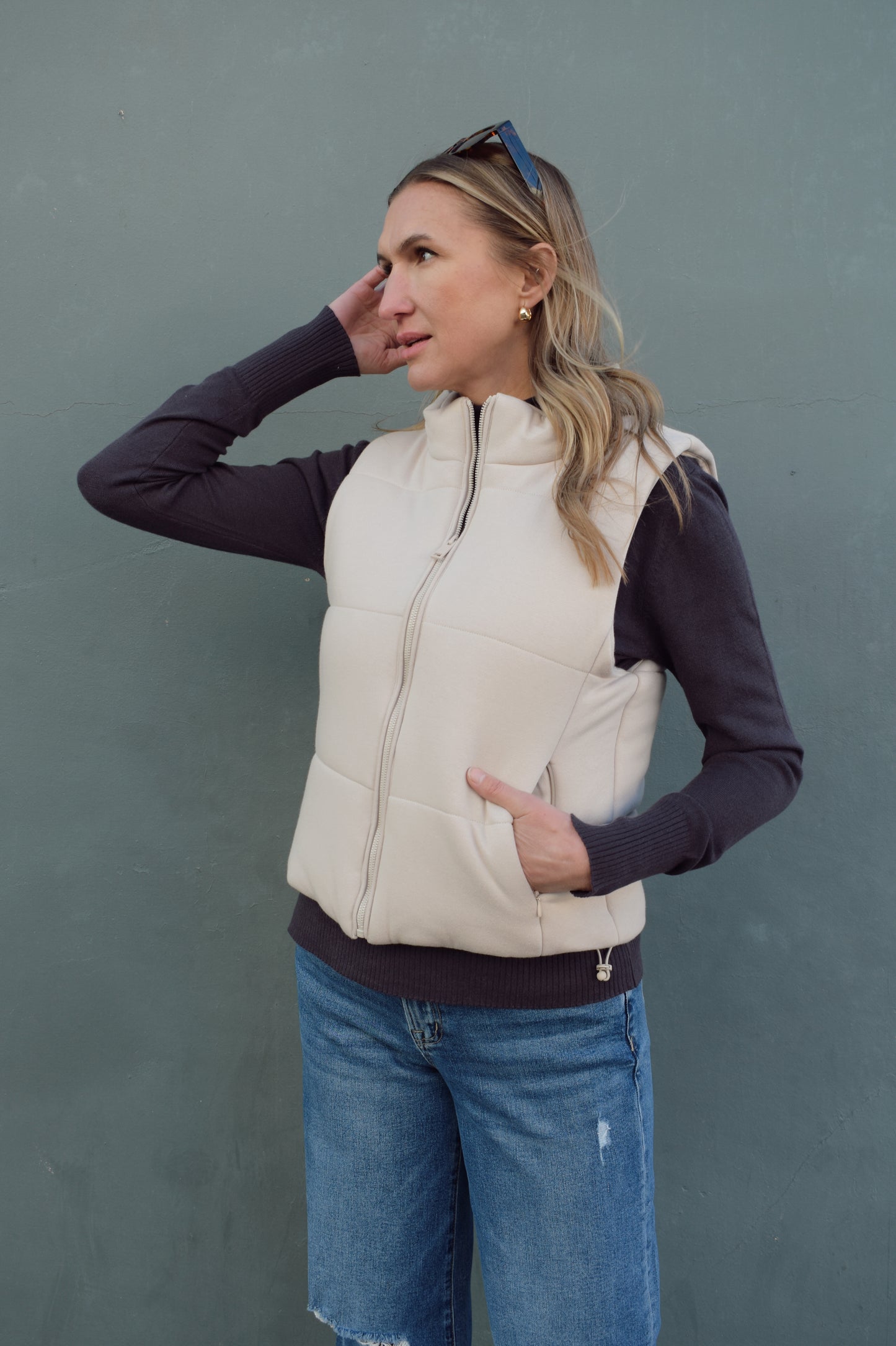 jersey puffer vest