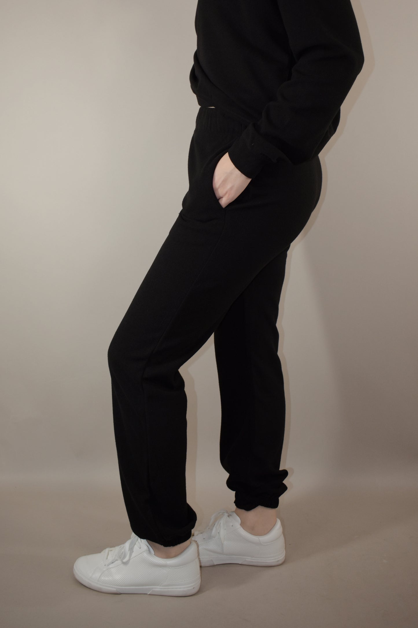 fleece full length joggers with pockets and elastic waistband athleisure 