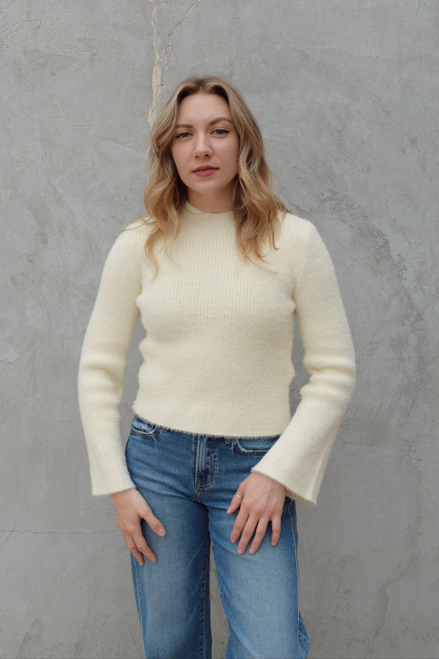 soft bell cropped sweater