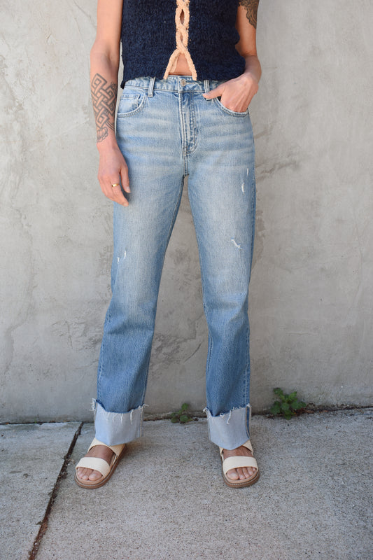 Aileeah cuffed slim wide