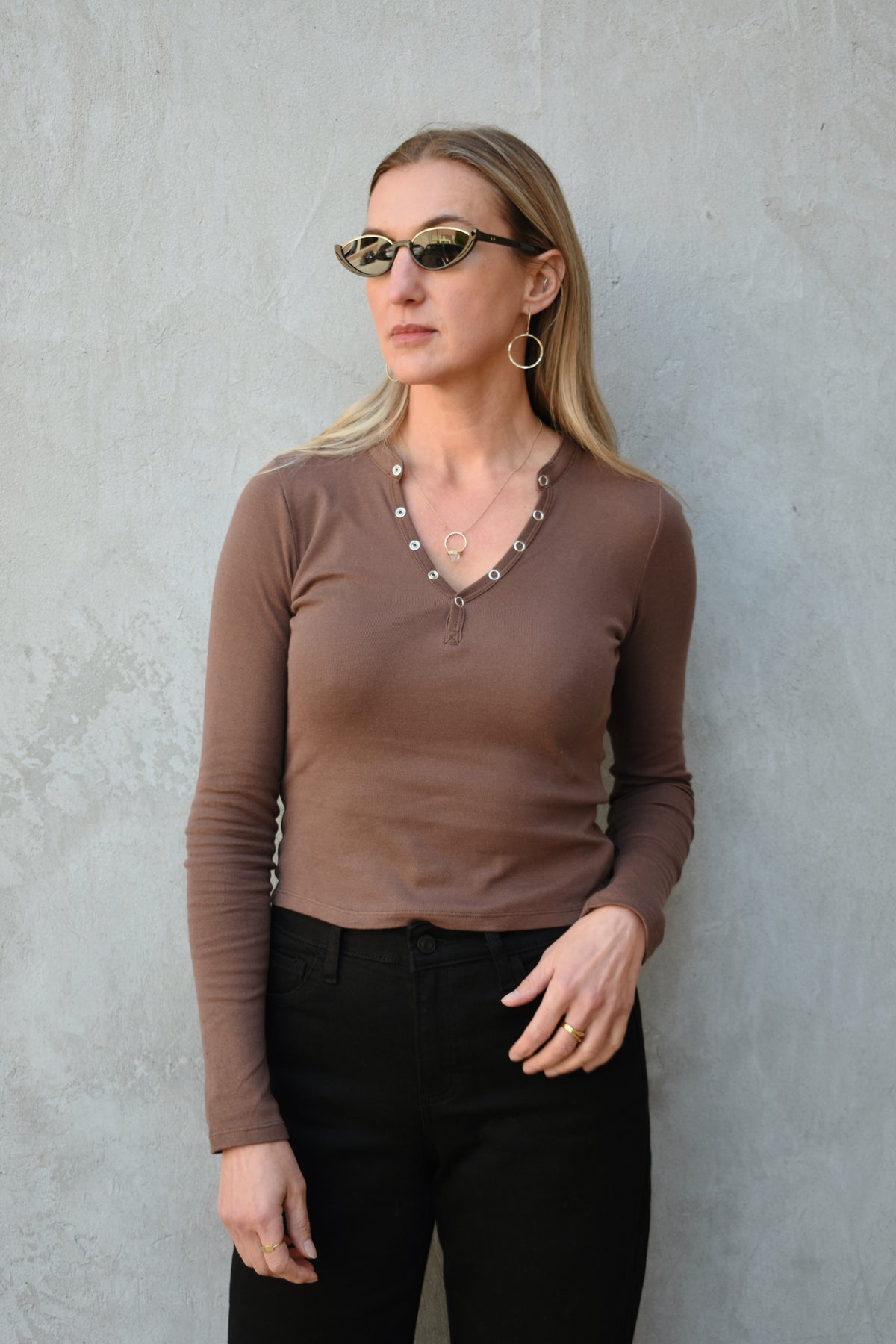 snap henley top