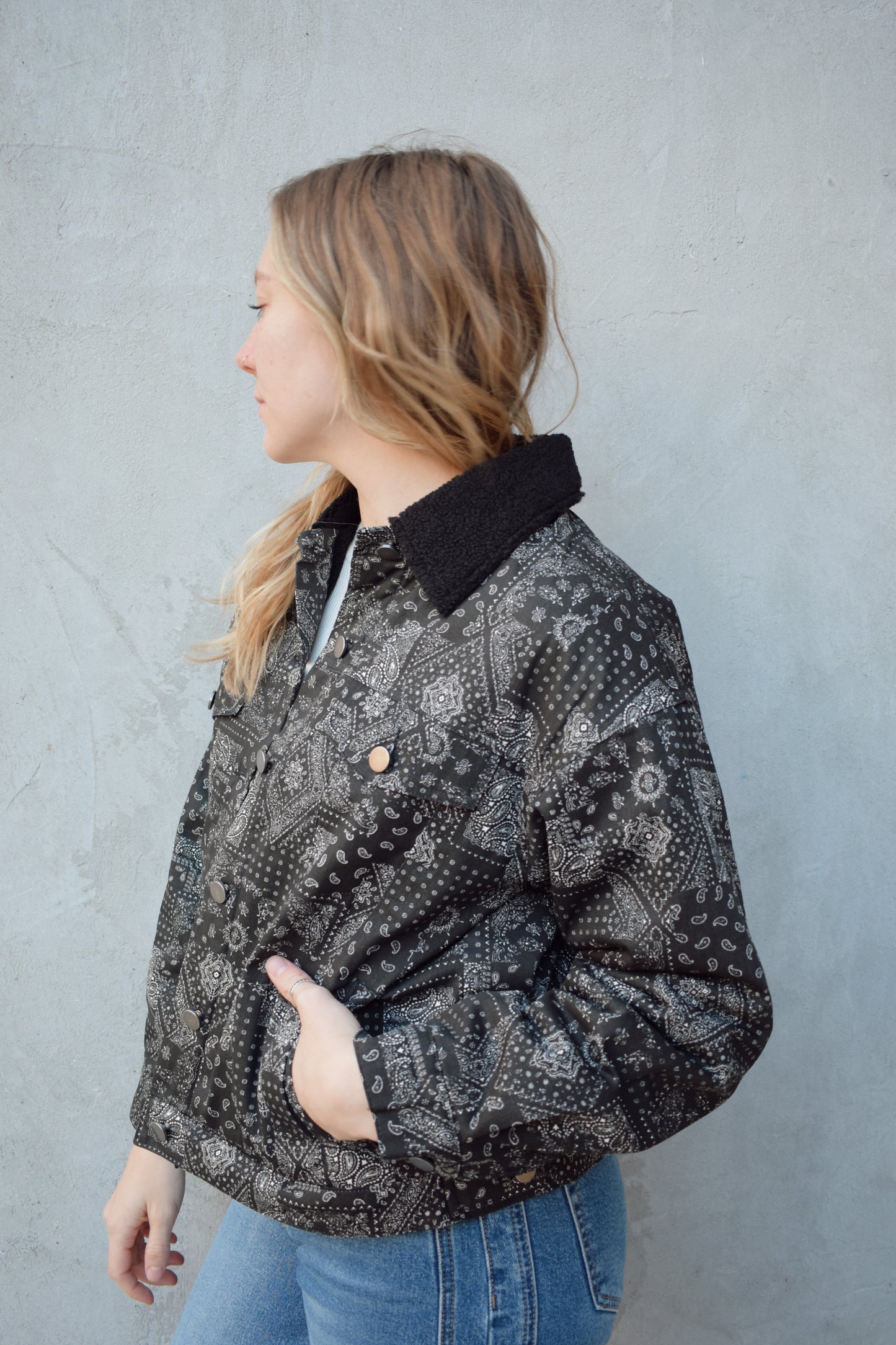 paisley bomber jacket