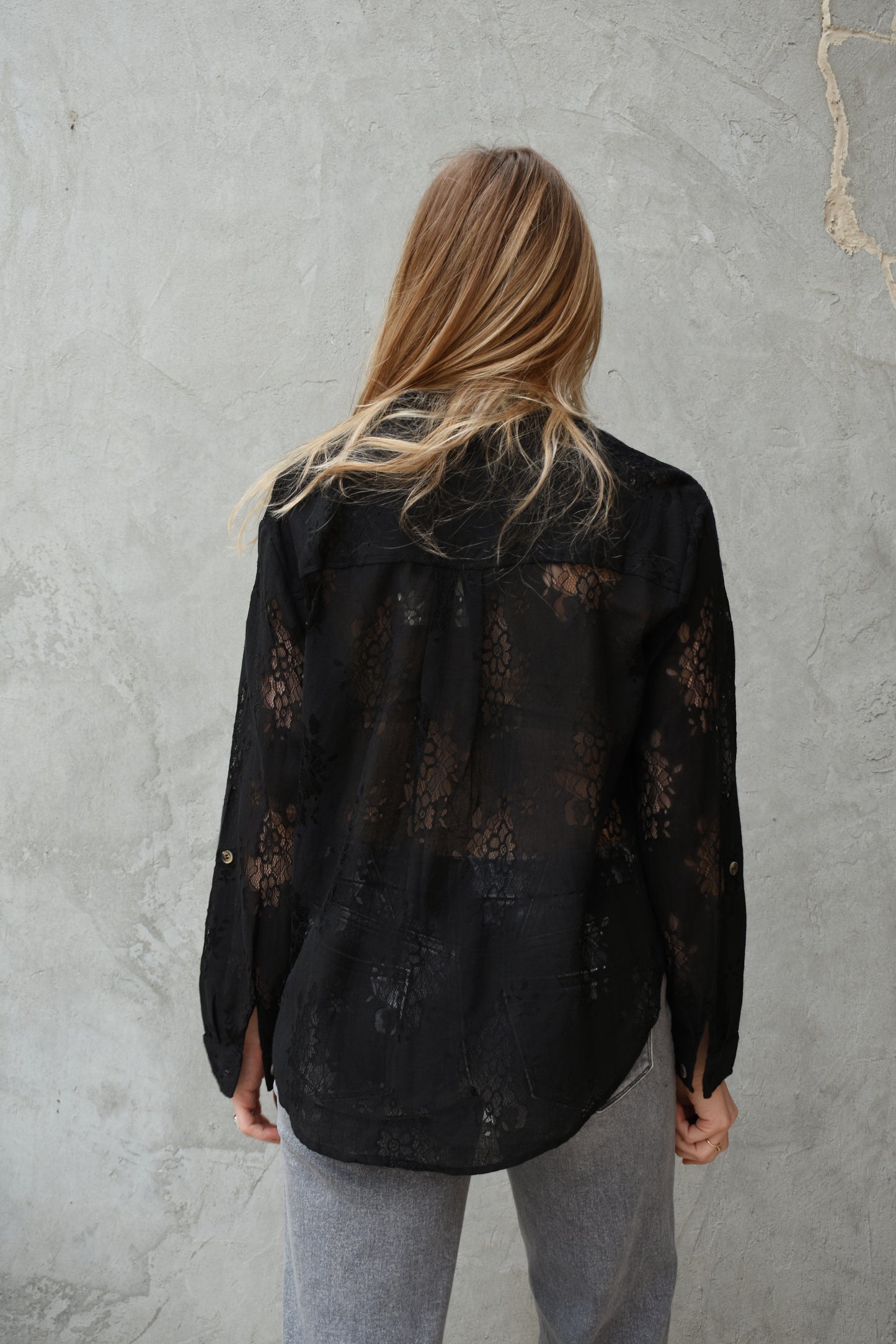 lace button-down shirt