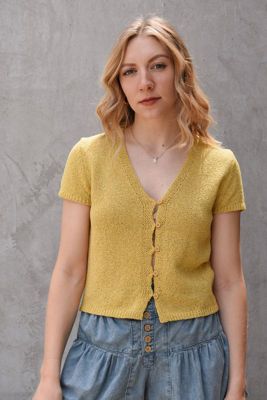 short sleeve cardi top