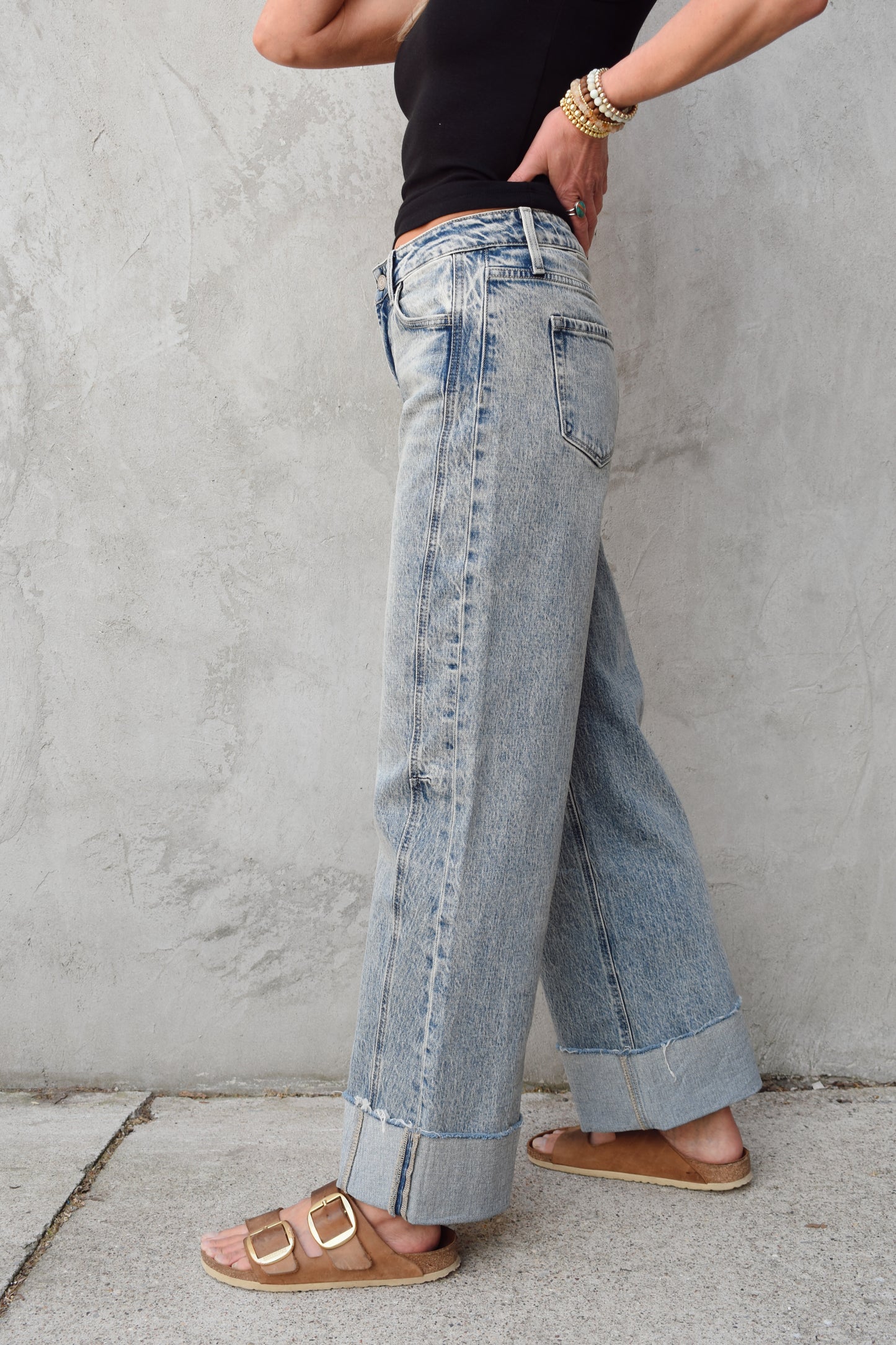 Olivia cuffed wide leg