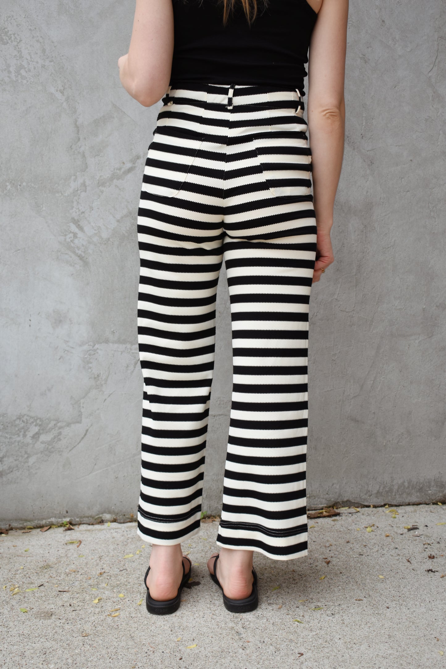 striped wide leg pants