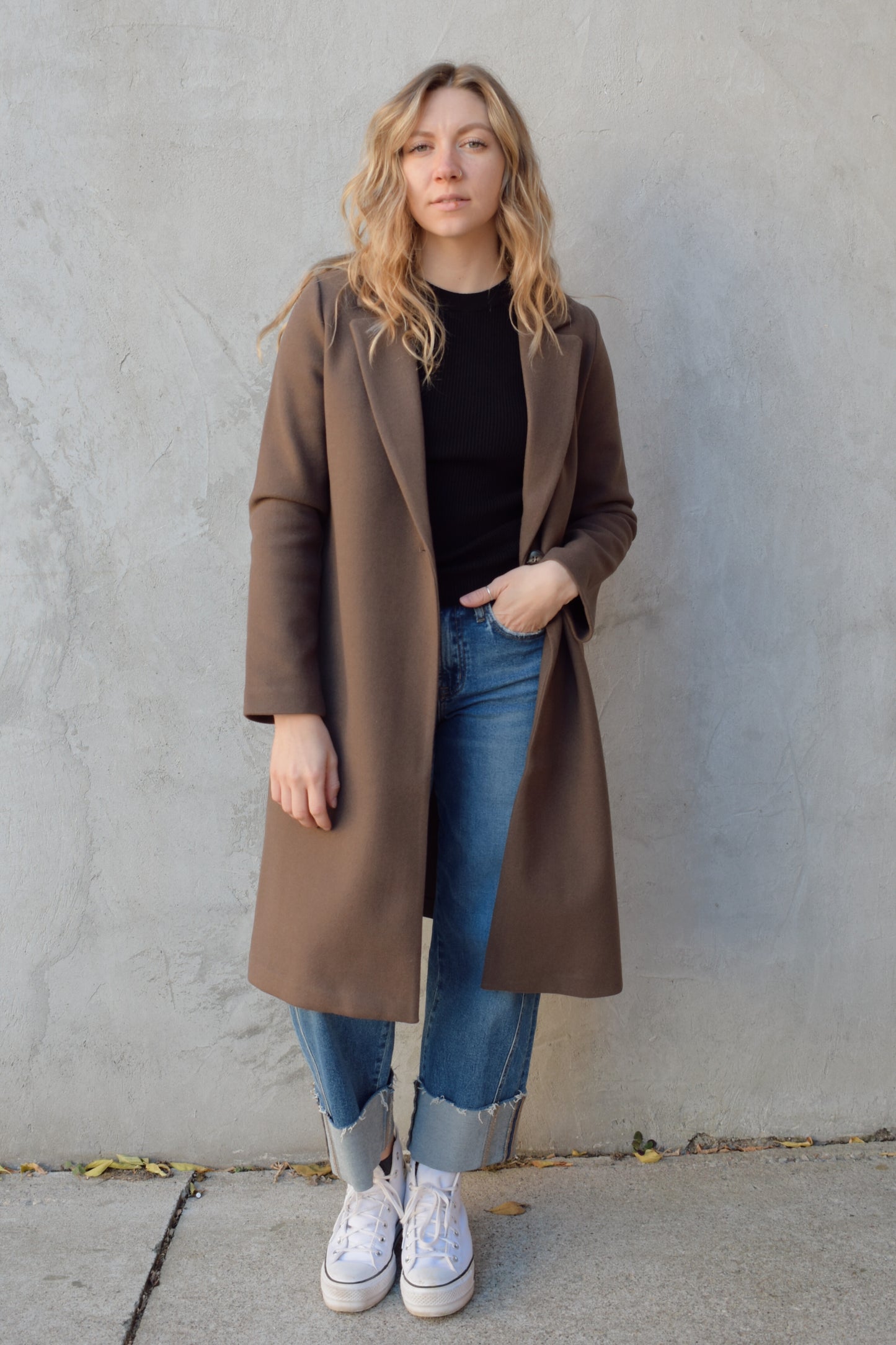 single button coat