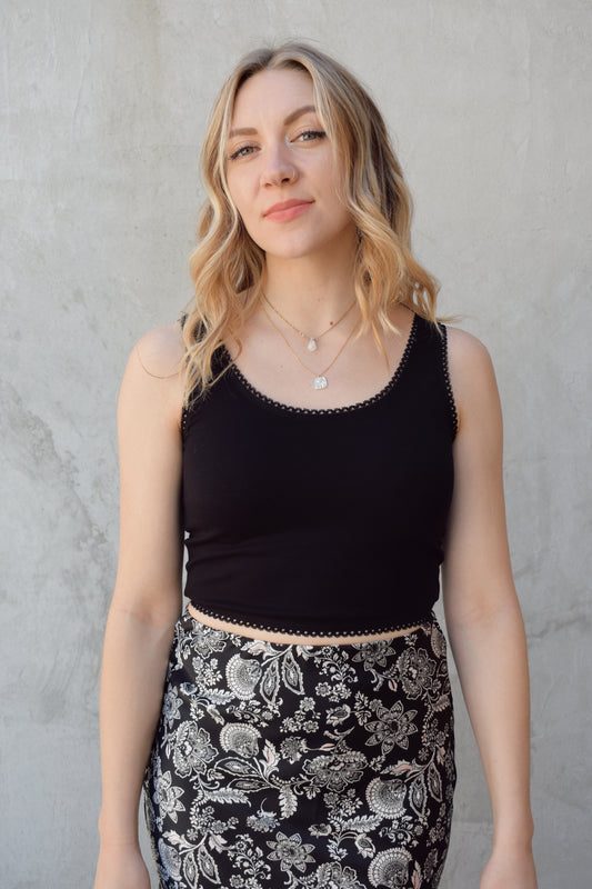 poppy cropped tank
