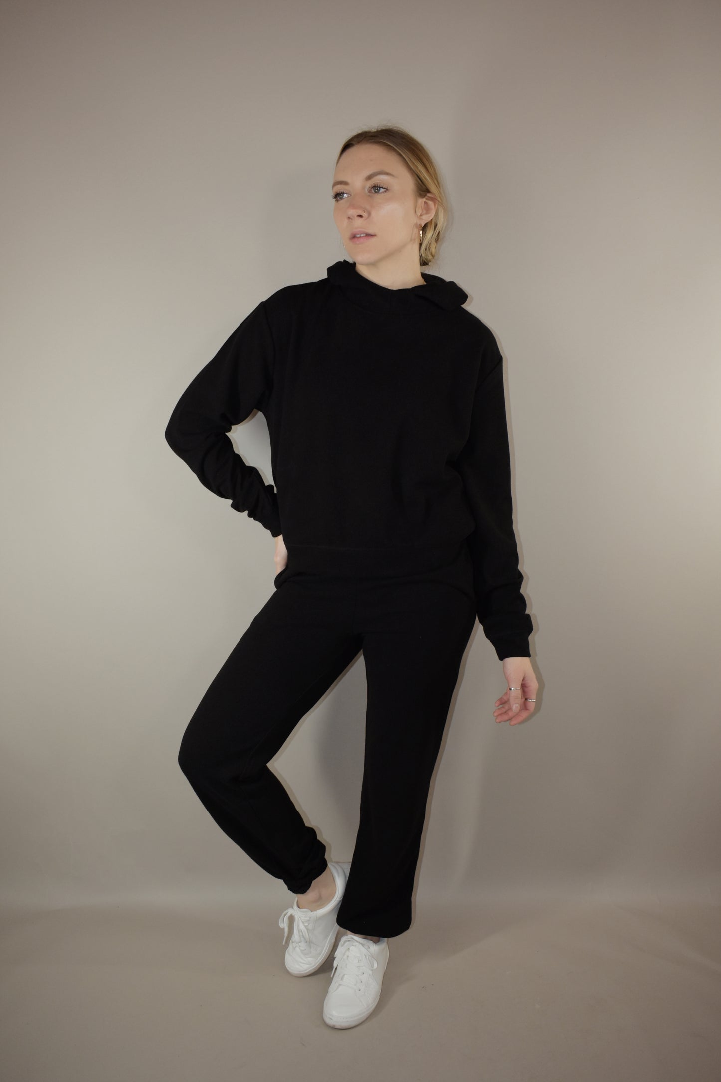 fleece full length joggers with pockets and elastic waistband athleisure 