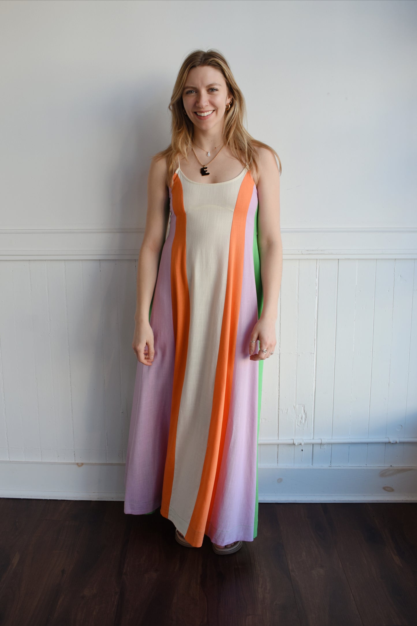 colorblock maxi dress