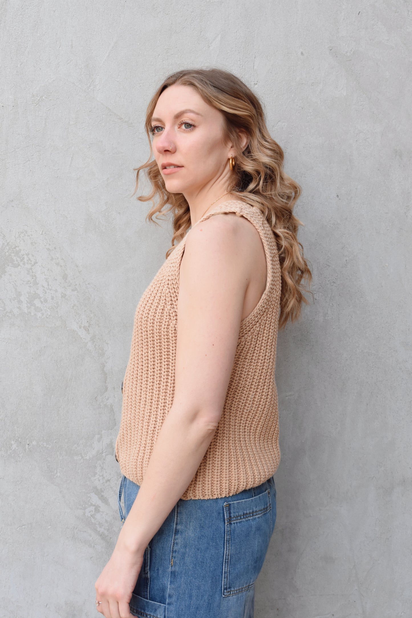 button sweater vest