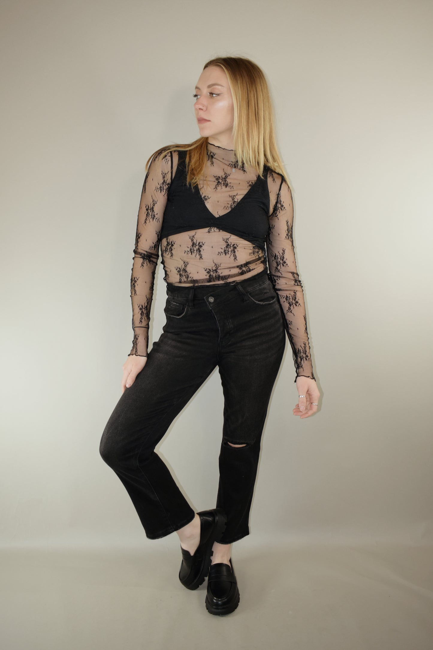 lace mesh top