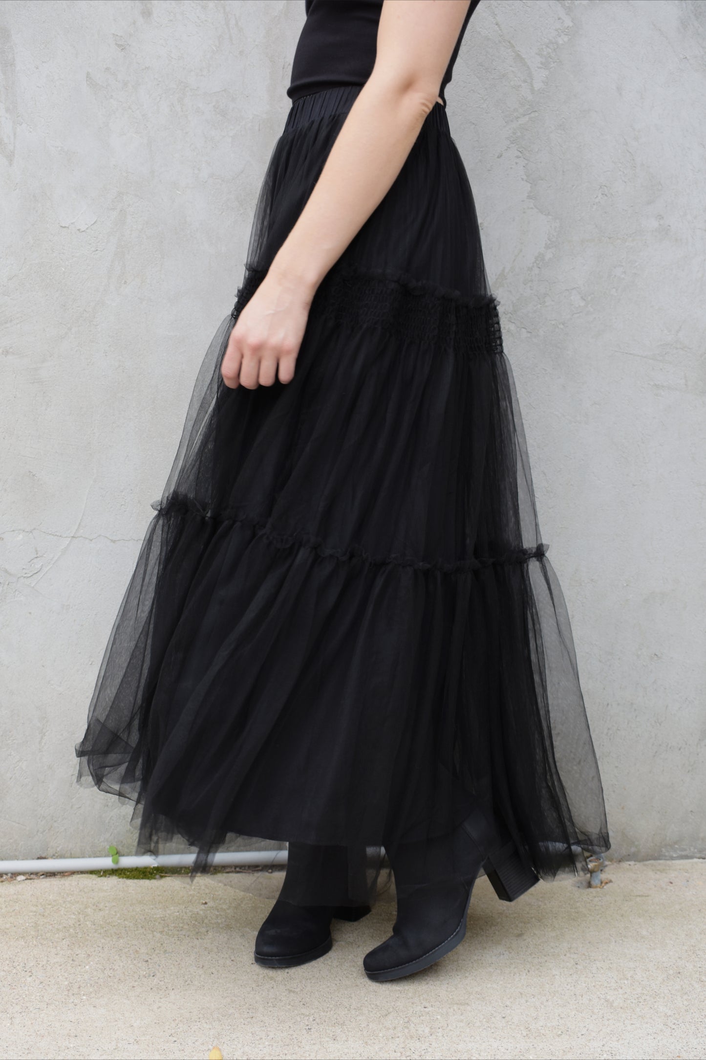 tulle maxi skirt