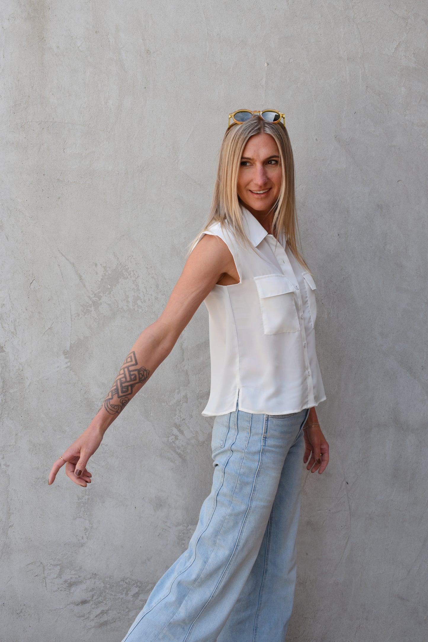 sleeveless chiffon blouse