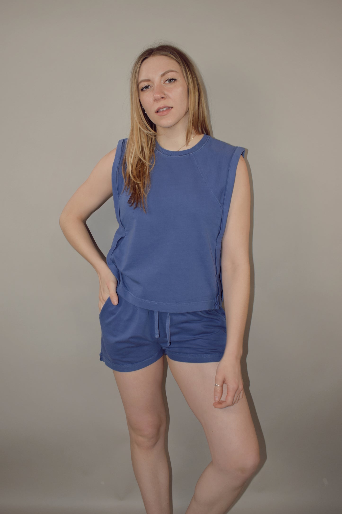 drawstring cotton shorts with pockets athleisure super comfortable thick fabric