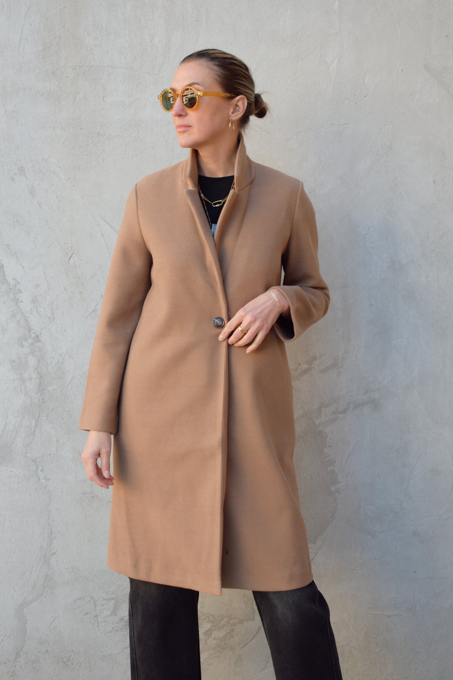 single button coat