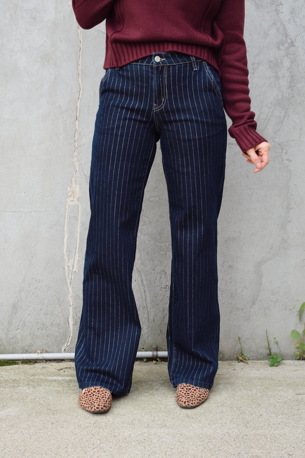 striped trouser jeans