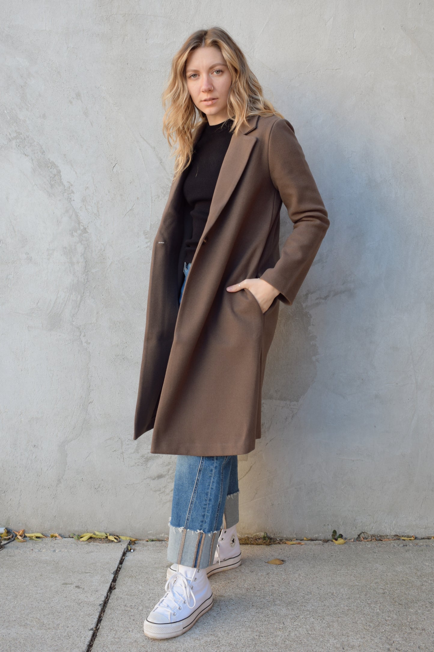 single button coat