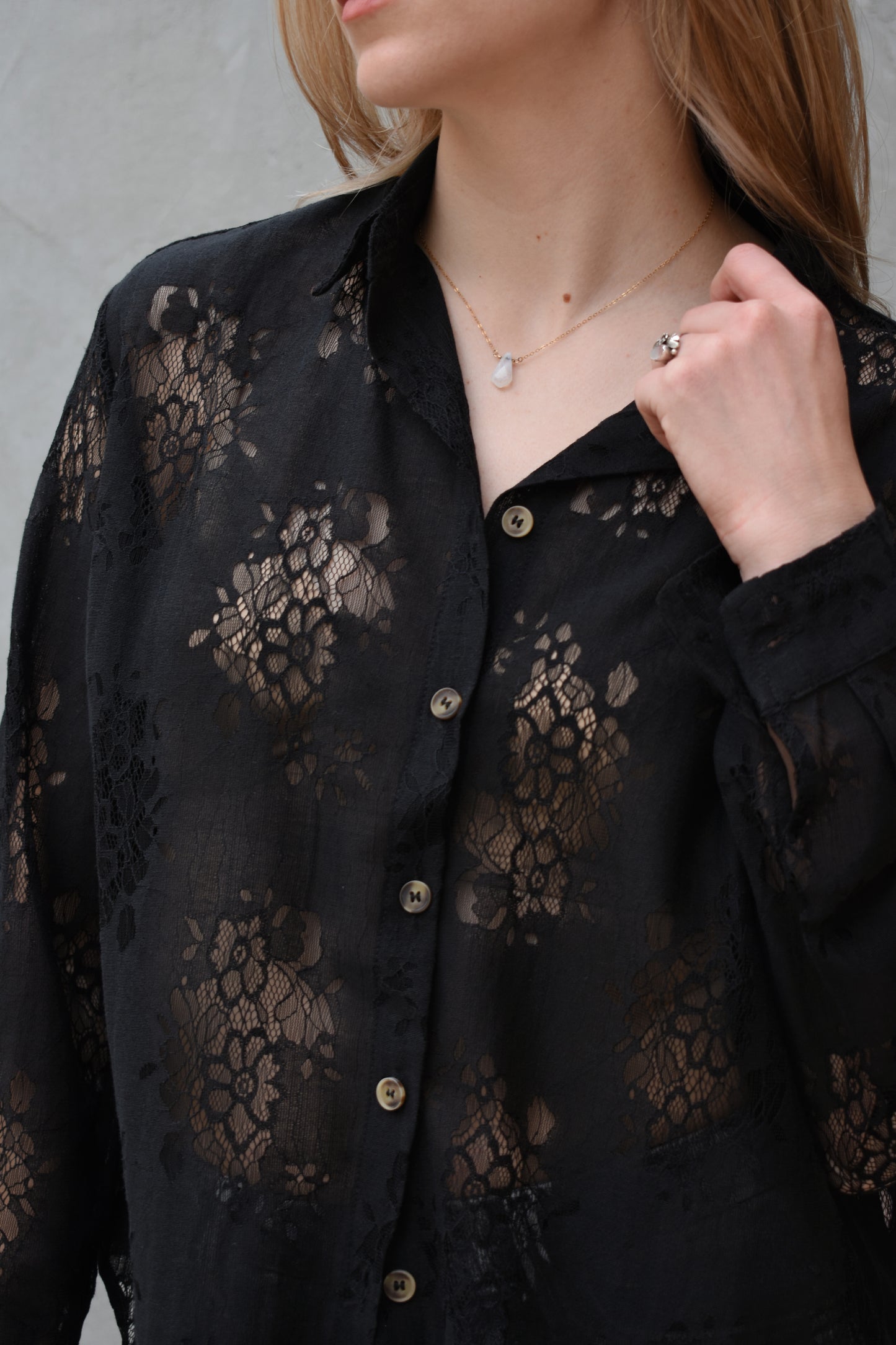 lace button-down shirt
