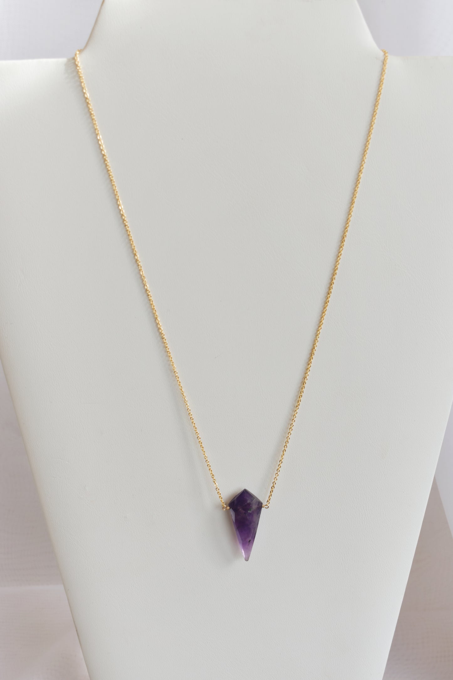 revival made goods faceted amethyst gold plated dainty chain necklace