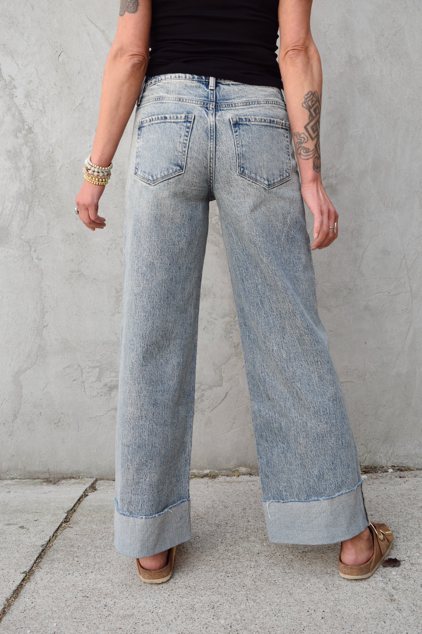 Olivia cuffed wide leg