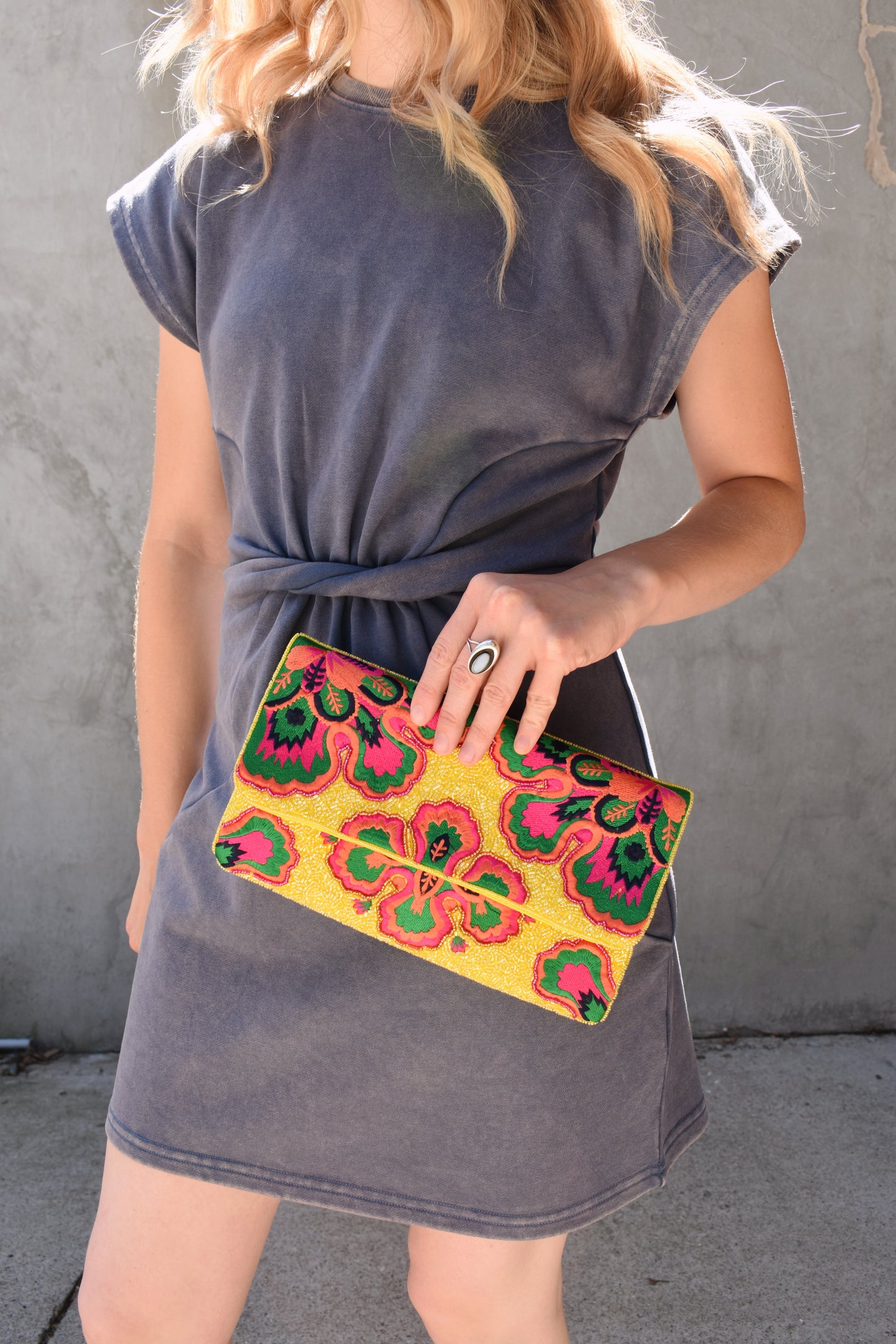 fiesta beaded clutch