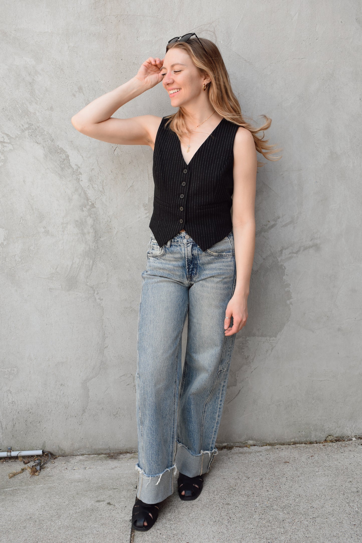 Olivia cuffed wide leg