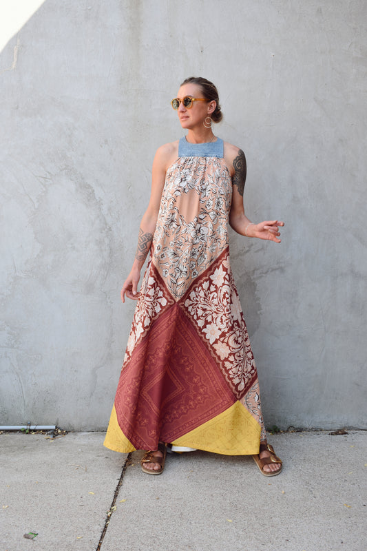 patchwork bandana dress