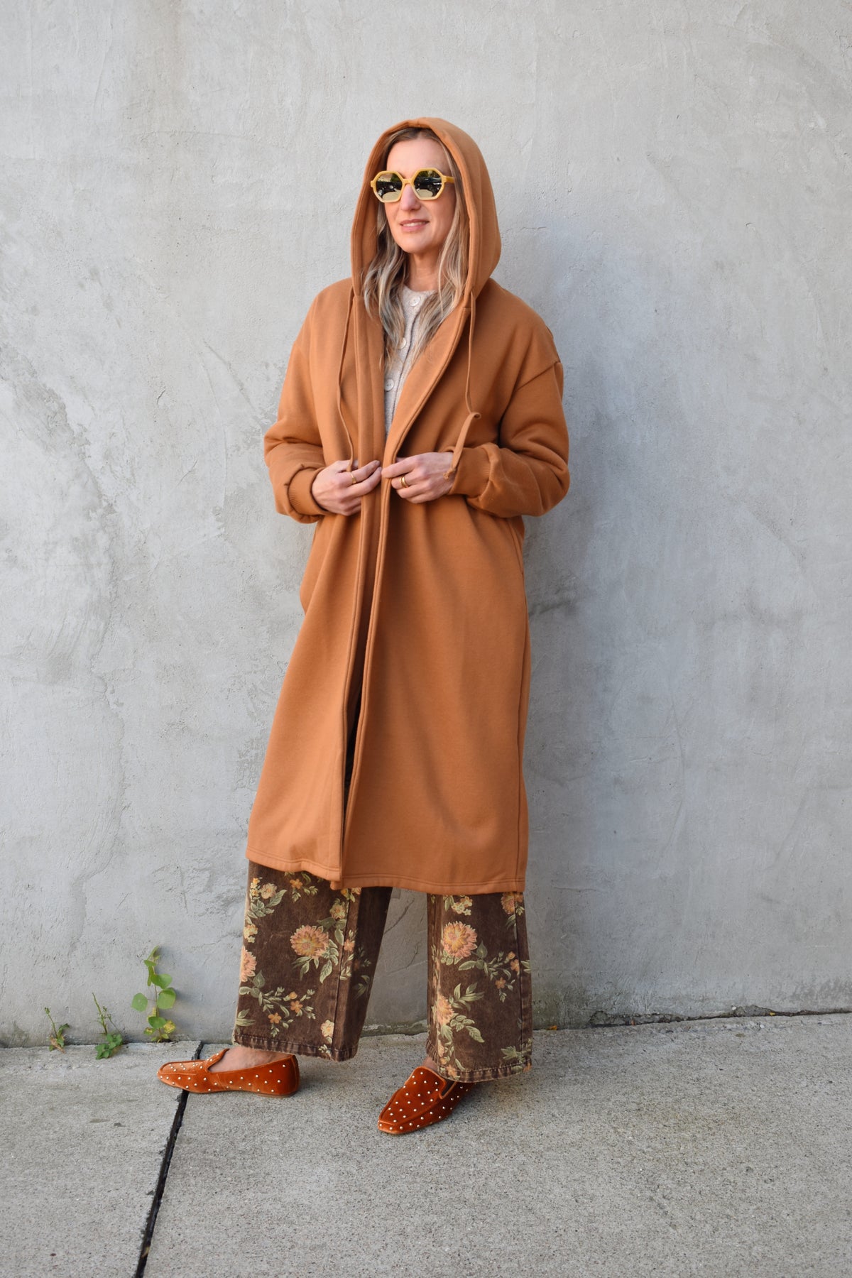open hooded cardigan