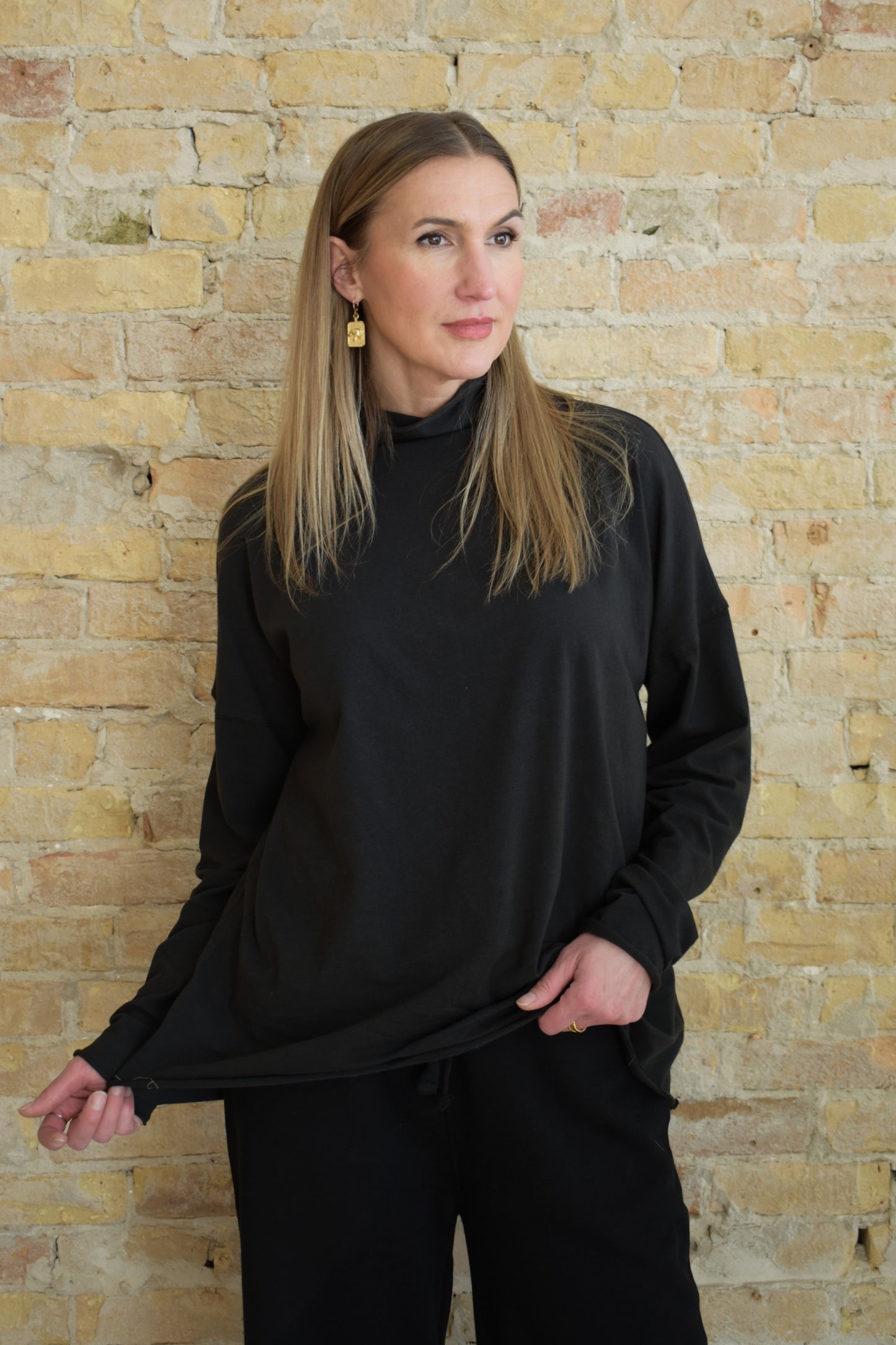 pima slouchy turtleneck