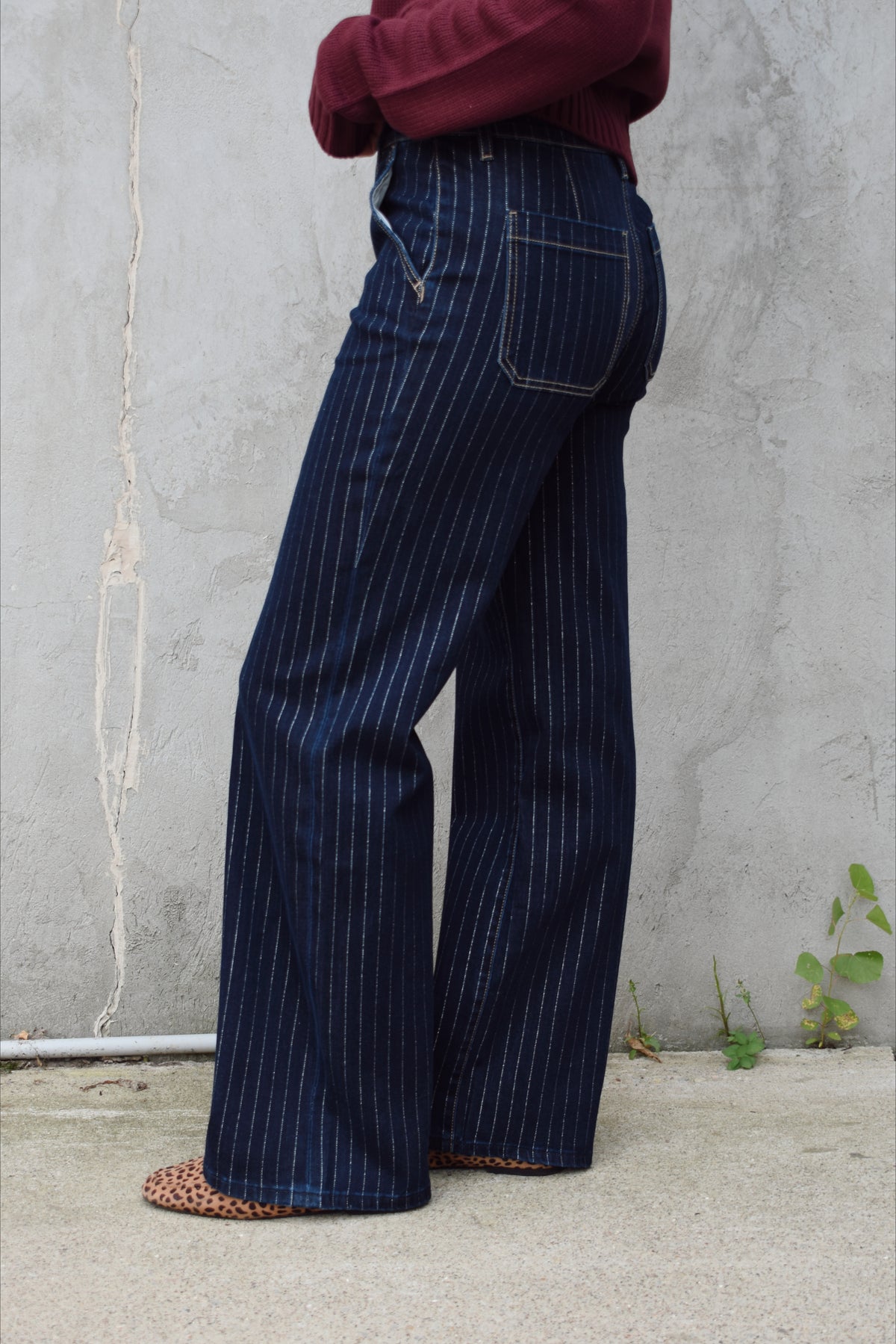 striped trouser jeans