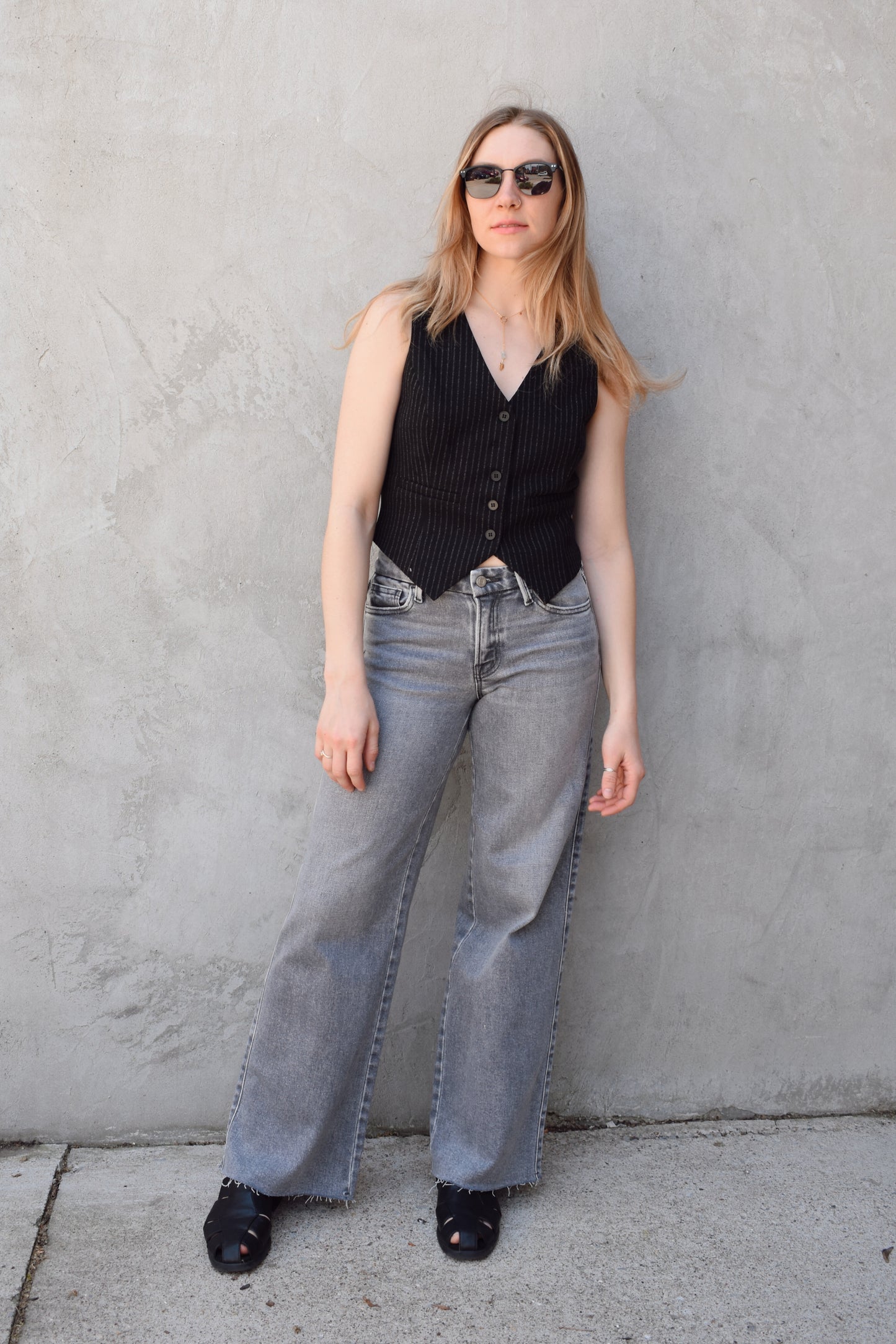 Olivia grey wide leg