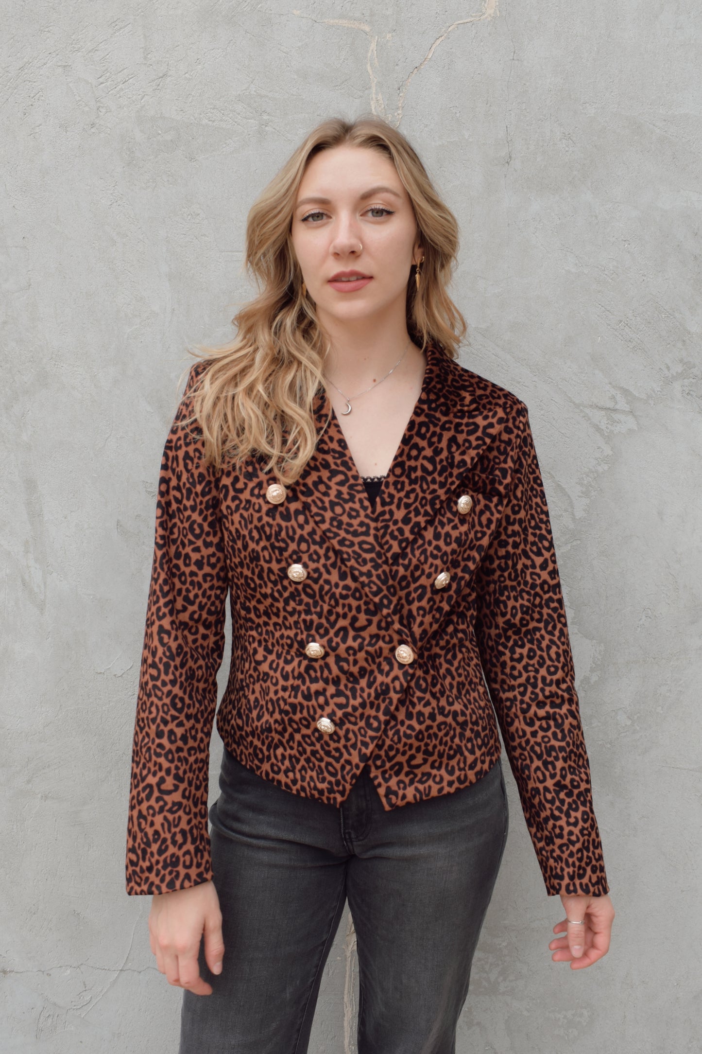 leopard blazer