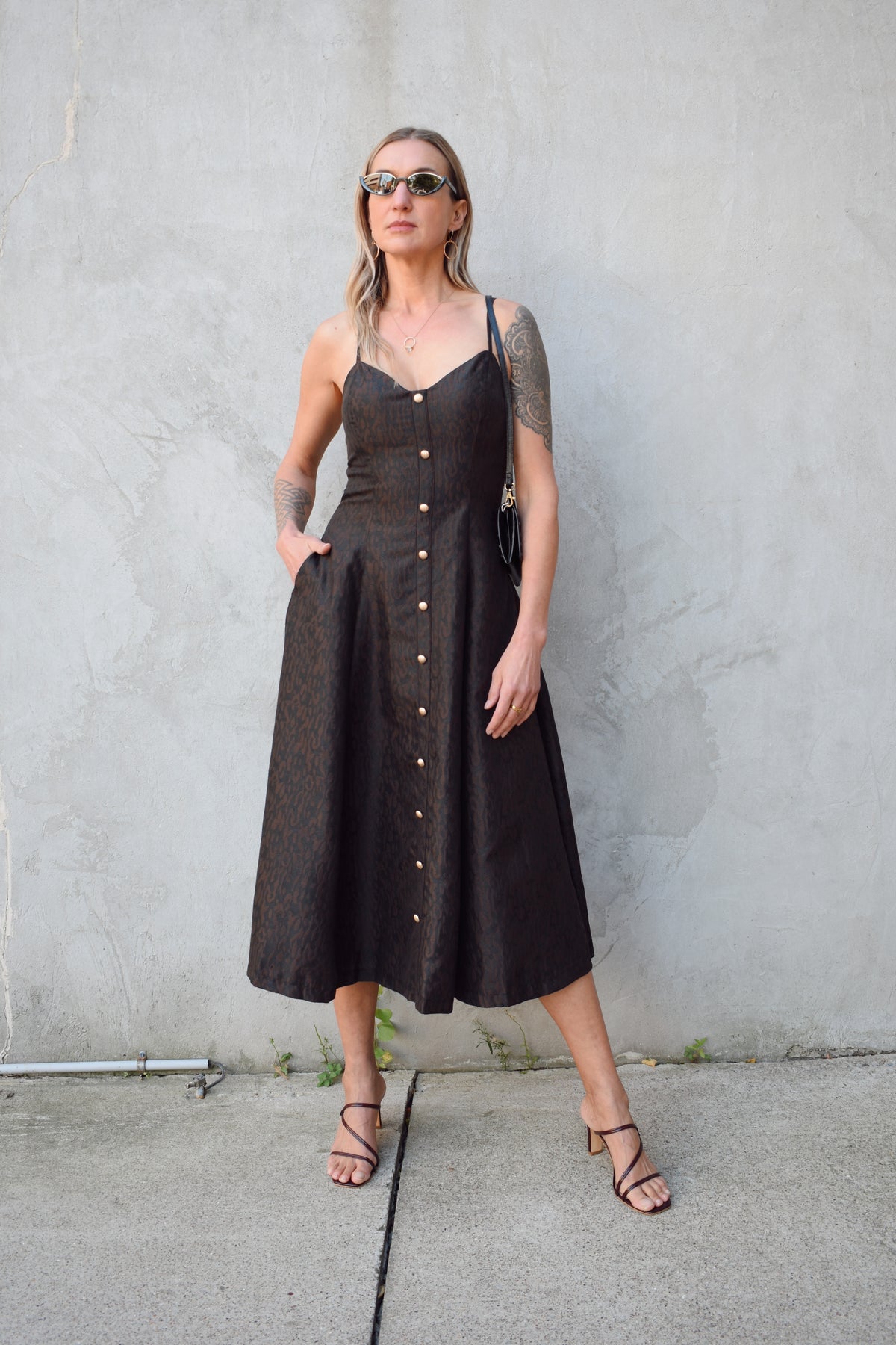 mod leopard midi dress